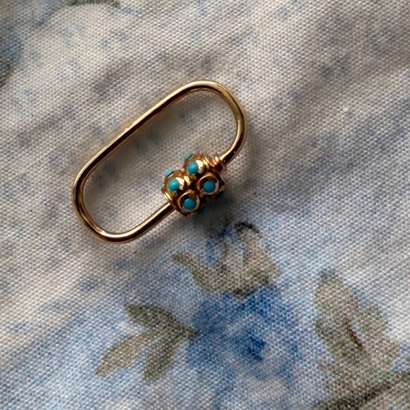 14kt turquoise carabiner - Picture 3 of 7